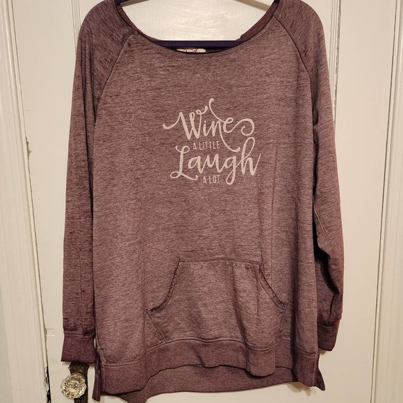 Z by Zobha Sweaters - Wildberry Pullover Fleece “wine a little laugh a lot” Z by Zobha